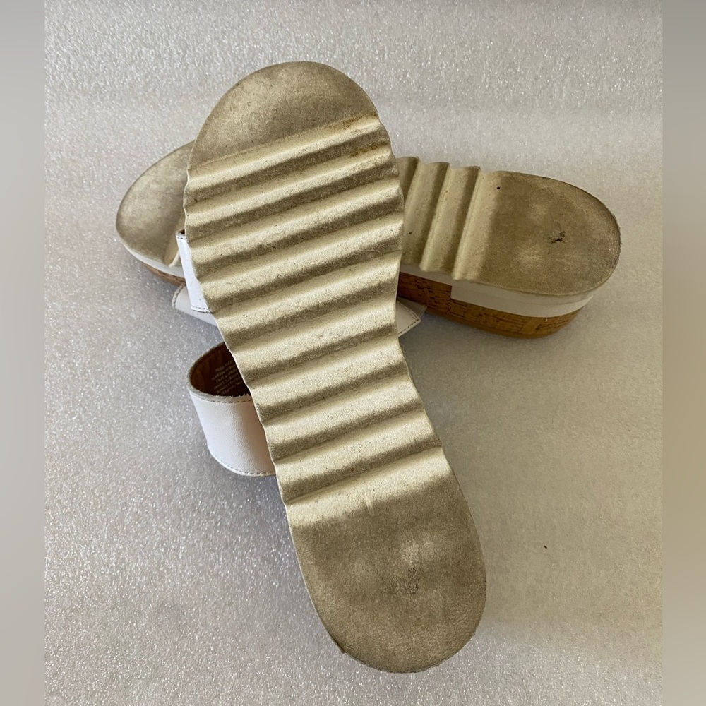 Steve Madden Thalia White Cork Wedge sandals size 9.5 - Picture 4 of 7